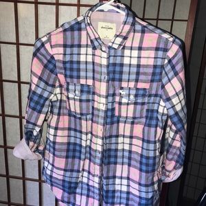 Abercrombie kids plaid button down
